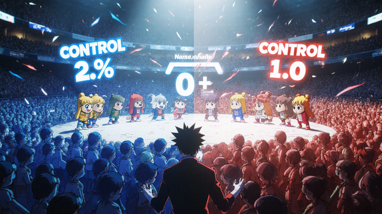 Two groups of mascots illustrate treatment and control risks with highlighted figures.