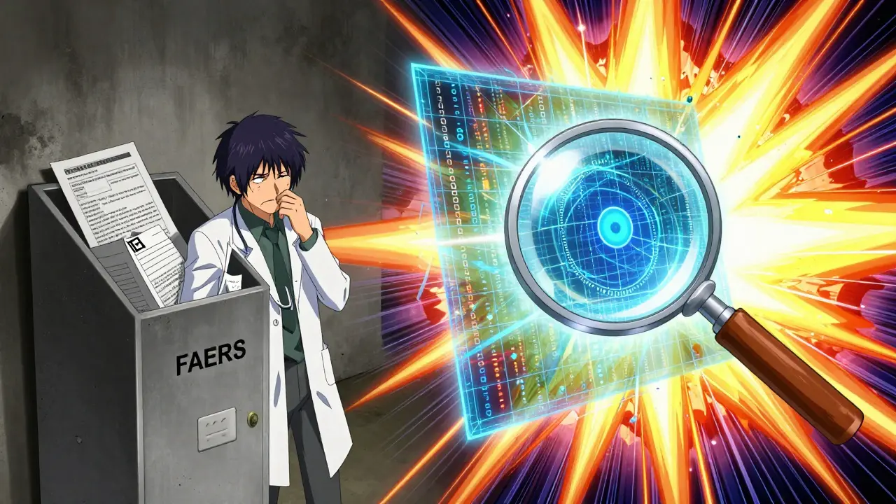 Anime illustration comparing a passive suggestion box to an active digital data grid.