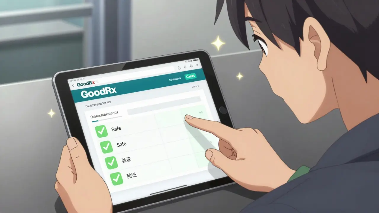 Anime characters checking safe online pharmacy deals on tablet