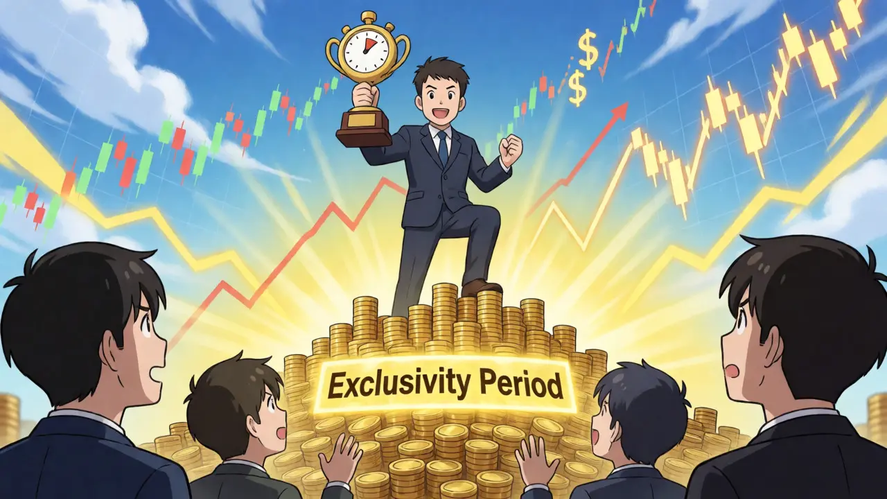 Triumphant anime character claiming 180-day generic exclusivity rewards.